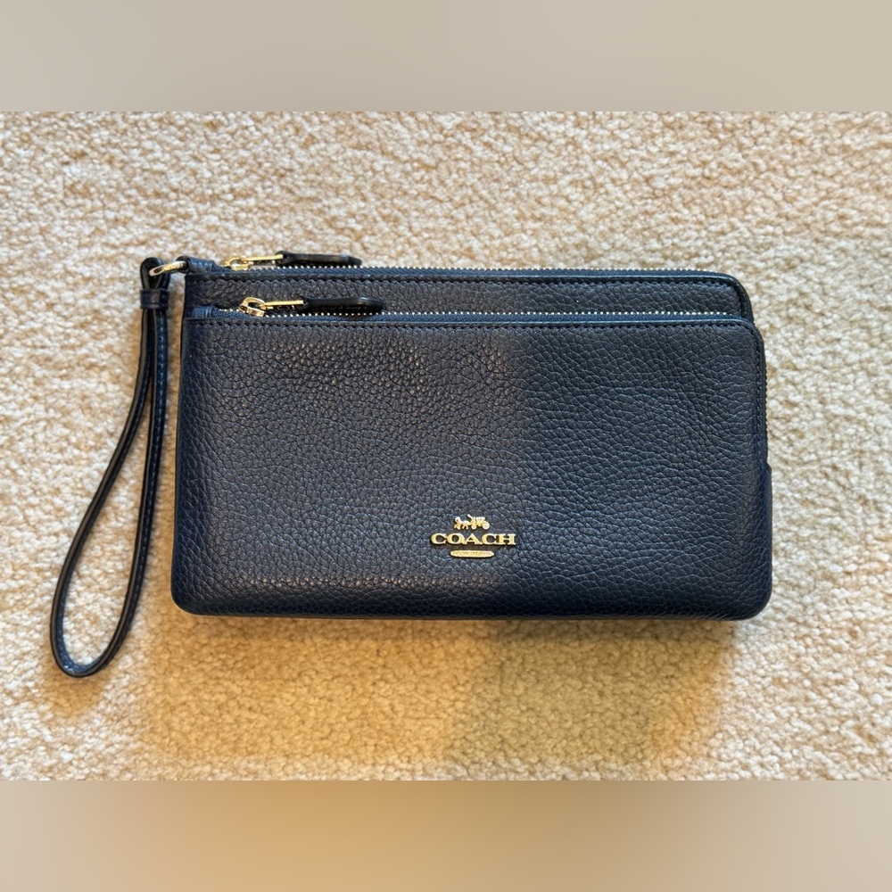 Coach Black Leather Wristlet